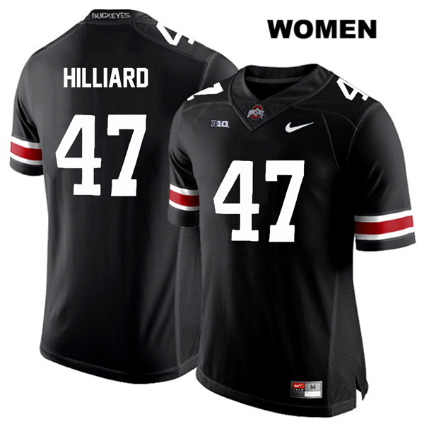 Ohio State Buckeyes Women's Justin Hilliard #47 White Number Black Authentic Nike College NCAA Stitched Football Jersey XE19U70WE